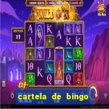 cartela de bingo cha de bebe